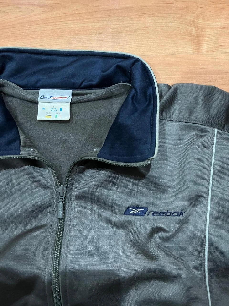 Reebok Vintage Grey Navy Blue Track Jacket Y2K Size L – photo 2